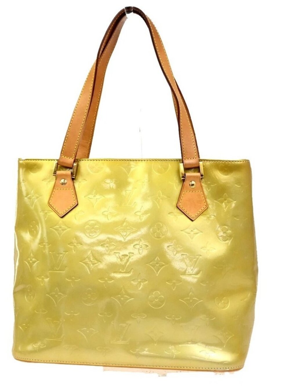 LOUIS VUITTON Houston Shoulder Bag Monogram Vernis Leather Yellow M91053 62CA852 - Picture 1 of 14